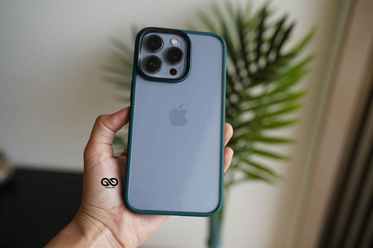 Pine Green Drop Proof Transparent Sleek Case For iPhone 13 Pro Max