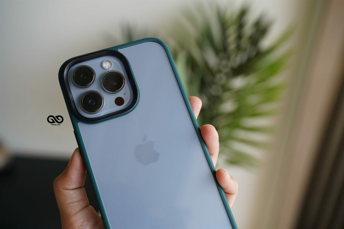 Pine Green Drop Proof Transparent Sleek Case For iPhone 13 Pro Max