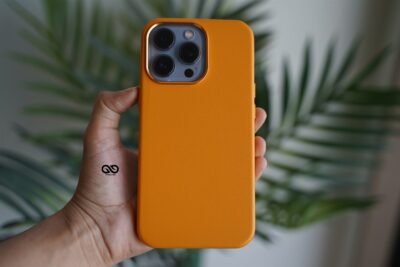 Vegan Leather Case for iPhone 13 Pro (Metal Buttons)