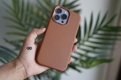Vegan Leather Case for iPhone 13 Pro (Metal Buttons)