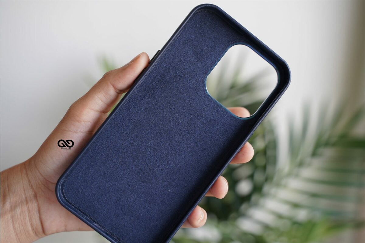 Vegan Leather Case for iPhone 13 Pro (Metal Buttons)