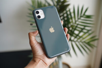 Bluish Grey Soft Glass Finish case for iPhone 11