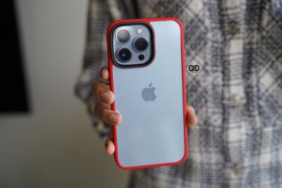 Red Drop Proof Transparent Sleek Case For iPhone 13 Pro Max
