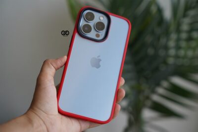 Red Drop Proof Transparent Sleek Case For iPhone 13 Pro