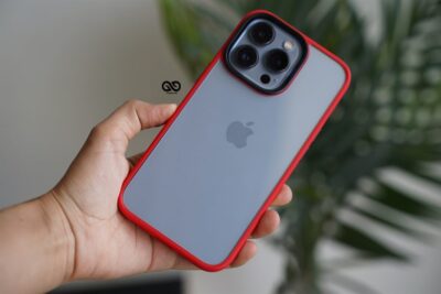 Red Drop Proof Transparent Sleek Case For iPhone 13 Pro Max