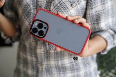 Red Drop Proof Transparent Sleek Case For iPhone 13 Pro Max