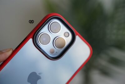 Red Drop Proof Transparent Sleek Case For iPhone 13 Pro Max