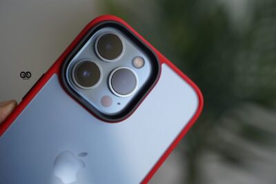 Red Drop Proof Transparent Sleek Case For iPhone 13 Pro Max