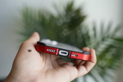 Red Fiber Bumper for iPhone 13 (Bumper, not a Case)