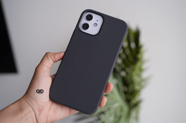 Midnight Black Genuine Silicone Case For iPhone 12 Mini
