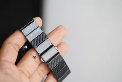 Carbon Fiber Textured Strap for Apple Watch 42MM 41MM 40MM Series 4 5 6 7 8 9 10 11 SE SE 2 Gen