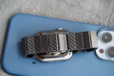 Carbon Fiber Textured Strap for Apple Watch 42MM 41MM 40MM Series 4 5 6 7 8 9 10 11 SE SE 2 Gen