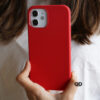 Red Genuine Silicone Case For iPhone 12 Mini