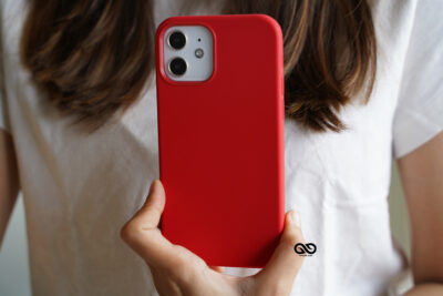 Red Genuine Silicone Case For iPhone 12 Mini