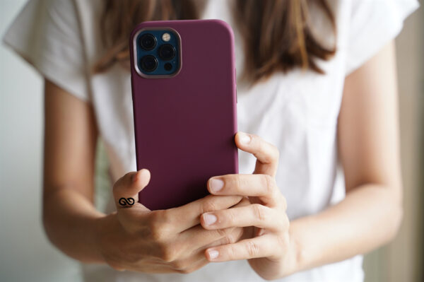 Wine Red Genuine Silicone Case For iPhone 12 Pro Max