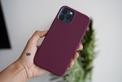 Wine Red Genuine Silicone Case For iPhone 12 Pro Max