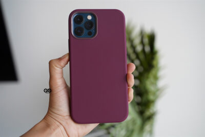 Wine Red Genuine Silicone Case For iPhone 12 Pro Max