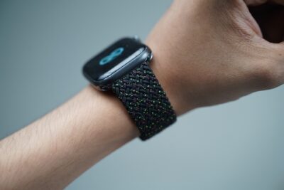 Black Unity Braided Solo Loop For Apple Watch 44MM 45MM 46MM Series 4 5 6 7 8 9 10 11 (SE 2 3 Gen)