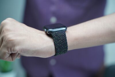 Black Unity Braided Solo Loop For Apple Watch 44MM 45MM 46MM Series 4 5 6 7 8 9 10 11 (SE 2 3 Gen)