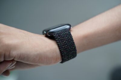 Black Unity Braided Solo Loop For Apple Watch 44MM 45MM 46MM Series 4 5 6 7 8 9 10 11 (SE 2 3 Gen)