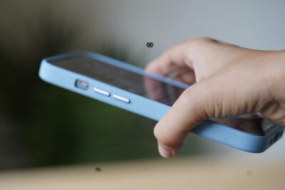 Grainy Textured Vegan Leather Case with Logo Cut for iPhone 13 Pro