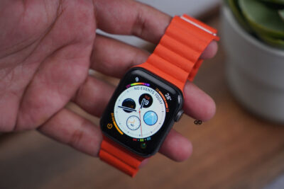 Cosmic Orange Magnetic Leather Loop for Apple Watch 44MM 45MM 46MM Series 4 5 6 7 8 9 10 SE SE 2 Gen