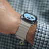 Soft Beige Magnetic Leather Loop for Apple Watch 42MM 41MM 40MM Series 4 5 6 7 8 9 10 11 SE SE 2 Gen