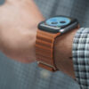 Saddle Tan Magnetic Leather Loop for Apple Watch 42MM 41MM 40MM Series 4 5 6 7 8 9 10 11 SE SE 2 Gen