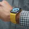 Lemon Yellow Magnetic Leather Loop For Apple Watch 42MM 41MM 40MM Series 4 5 6 7 8 9 10 11 SE SE 2 Gen