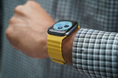 Lemon Yellow Magnetic Leather Loop For Apple Watch 42MM 41MM 40MM Series 4 5 6 7 8 9 10 11 SE SE 2 Gen