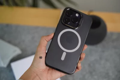 Smoky Black Magsafe Matte Finish Case with Kickstand Ring Feature