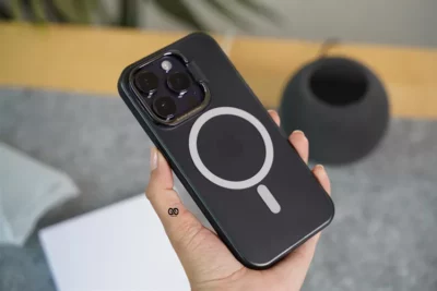 Smoky Black Magsafe Matte Finish Case with Kickstand Ring Feature