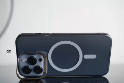 Smoky Black Magsafe Matte Finish Case with Kickstand Ring Feature