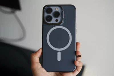 Smoky Black Magsafe Matte Finish Case with Kickstand Ring Feature