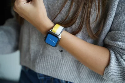 Oat Milk/Lemon Zest Sports Loop for Apple Watch 45 mm 44 mm 42 mm 49mm Series 1 2 3 4 5 6 7 SE 8 Ultra