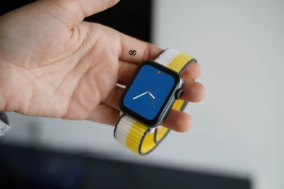 Oat Milk/Lemon Zest Sports Loop for Apple Watch 45 mm 44 mm 42 mm 49mm Series 1 2 3 4 5 6 7 SE 8 Ultra