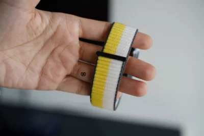Oat Milk/Lemon Zest Sports Loop for Apple Watch 45 mm 44 mm 42 mm 49mm Series 1 2 3 4 5 6 7 SE 8 Ultra