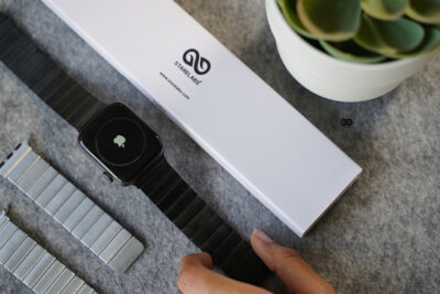 Black Link Strap with Magnetic Closure for Apple Watch 44MM 45MM 46MM Series 4 5 6 7 8 9 10 11 12 SE SE2 SE3 Gen - Image 25
