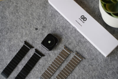 Black Link Strap with Magnetic Closure for Apple Watch 44MM 45MM 46MM Series 4 5 6 7 8 9 10 11 12 SE SE2 SE3 Gen - Image 26