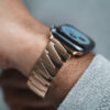 Rose Gold Glossy Matte Link Strap For Apple Watch 42MM 41MM 40MM Series 4 5 6 7 8 9 10 SE SE 2 Gen