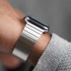Link Strap Silver Metal Belt Apple Watch 42MM 41MM 40MM Series 4 5 6 7 8 9 10 SE SE 2 Gen