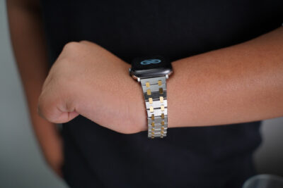 Stainless Steel Metal Chain Strap For Apple Watch 44MM 45MM 46MM Series 4 5 6 7 8 9 10 11 (SE 2 3 Gen)