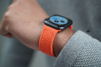 Electric Orange Braided Solo Loop For Apple Watch 44MM 45MM 46MM Series 4 5 6 7 8 9 10 11 (SE 2 3 Gen)