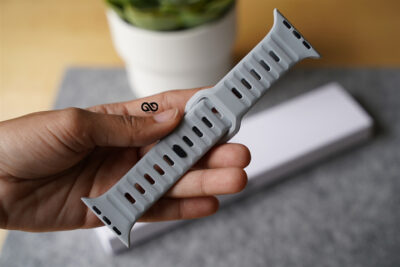 Powder Grey Waterproof Silicone Sports Bands for Apple Watch 42MM 41MM 40MM Series 4 5 6 7 8 9 10 11 SE SE 2 Gen