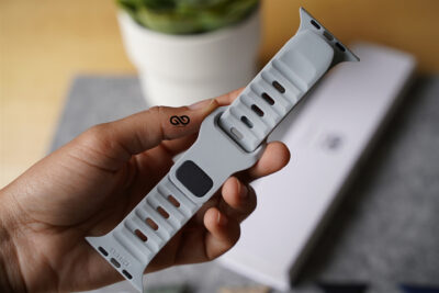 Powder Grey Waterproof Silicone Sports Bands for Apple Watch 42MM 41MM 40MM Series 4 5 6 7 8 9 10 11 SE SE 2 Gen