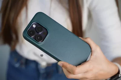 Jade Green MagSafe Vegan Leather Case For iPhone 14 Pro Max