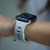 Powder Grey Waterproof Silicone Sports Bands for Apple Watch 42MM 41MM 40MM Series 4 5 6 7 8 9 10 11 SE SE 2 Gen