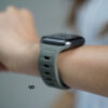 Ash Green Waterproof Silicone Sports Bands for Apple Watch 42MM 41MM 40MM Series 4 5 6 7 8 9 10 SE SE 2 Gen