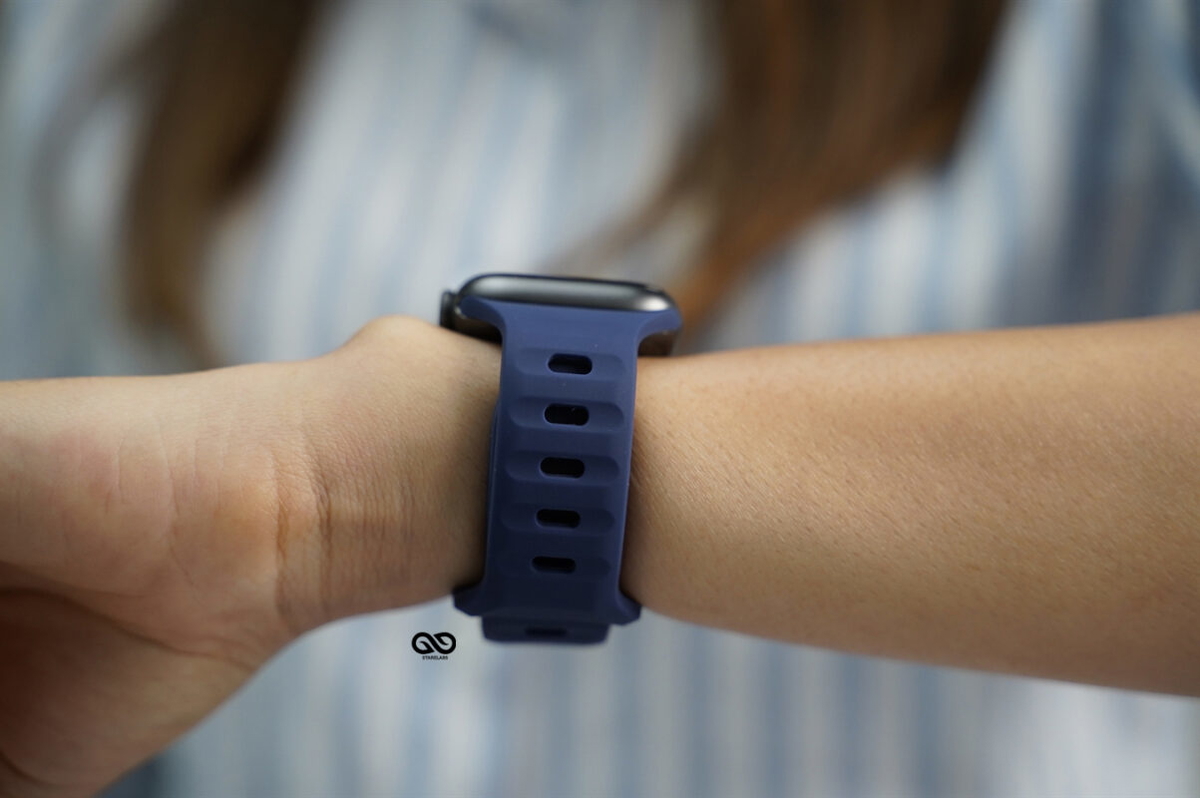 Deep Navy Waterproof Silicone Sports Bands for Apple Watch 42MM 41MM 40MM Series 4 5 6 7 8 9 10 11 SE SE 2 Gen