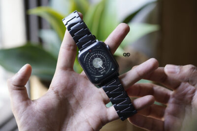 Black Glossy Matte Link Strap For Apple Watch 44MM 45MM 46MM Series 4 5 6 7 8 9 10 11 (SE 2 3 Gen)